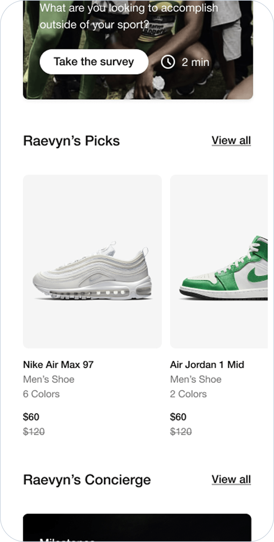 Athlete profile interstitial — Raevyn's Picks